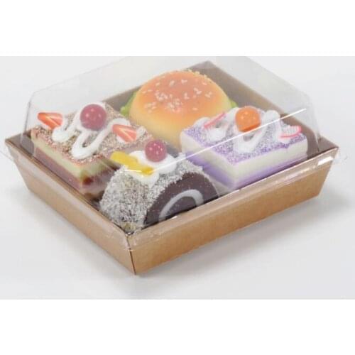 Burrito Bacon Wrap Box Transparent Square Sandwich Cake Packing Boxes Plastic Disposable Food Container LX1792