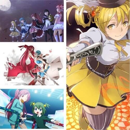 WTQ Retro Poster Puella Magi Madoka Magica Canvas Painting Classic Anime Posters Wall Decor Poster Wall Art Picture Home Decor