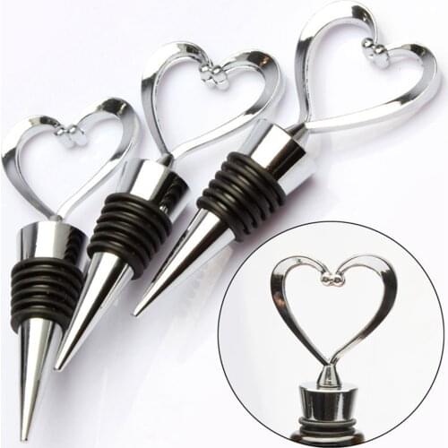 Cute Heart Shape Wine Bottle Stopper Zinc Alloy Kitchen Bar Tools Bottle Cork Stopper Plug Party Decoration Stopper Pour Cap