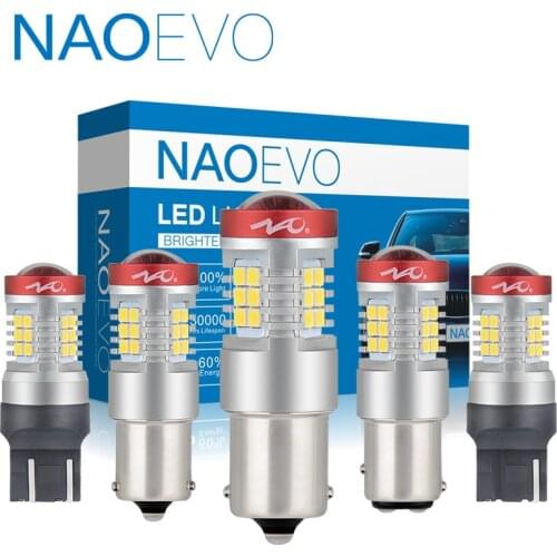 NAOEVO P21W PY21W T20 LED 7443 For LADA DRL Light T10 W5W T15 P21/5W Auto BAY15D BA15S W21/5W 1156 W21W 7440 1157 Dimension Lamp
