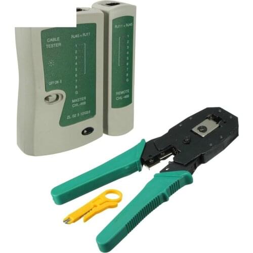 Professional Network Cable Tester Lan Rj45 Rj11 with Wire Cable Crimper Crimp PC Network Hand Tools Herramientas