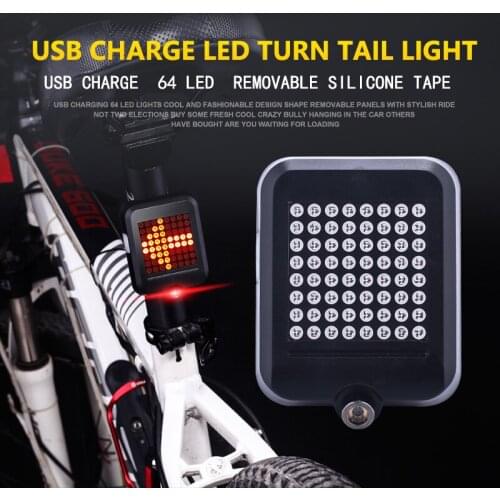 USB Rechargeable LED Bike Bicycle Turning Light Remote Control Rear Laser Safety Warning Light Lamp Infrared Taillight