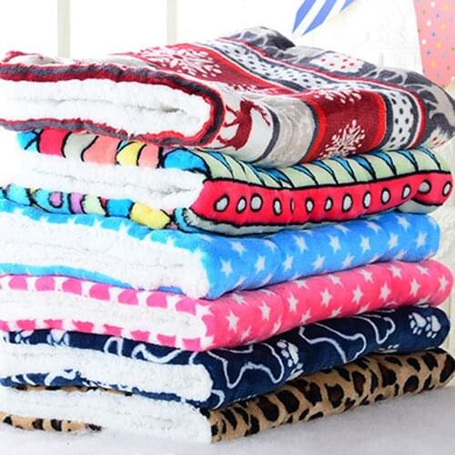 Pet Mat Thickening Autumn Winter Warm Cats Dogs Universal Blankets Cushion Soft Coral Fleece Puppy Dog Mat Bed Home