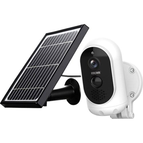 ESCAM G12 1080P Full HD Outdoor Rechargeable Battery Solar Panel PIR Alarm WiFi Camera