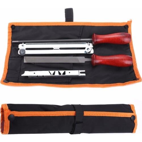 High Quality 5pcs/set Chainsaw Sharpening Filing Kit 5.2mm File Fit for 3/8" Pro Chain With Pouch Mayitr Hot Selling