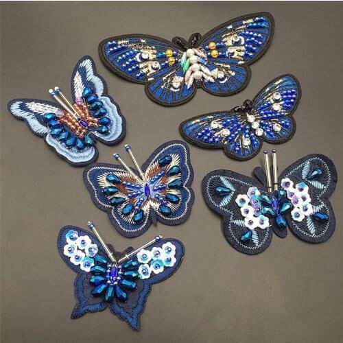 High quality butterfly Patches Clothing Iron On Embroidered Appliques DIY Apparel Accessories Patches For Clothing Fabric ZA38