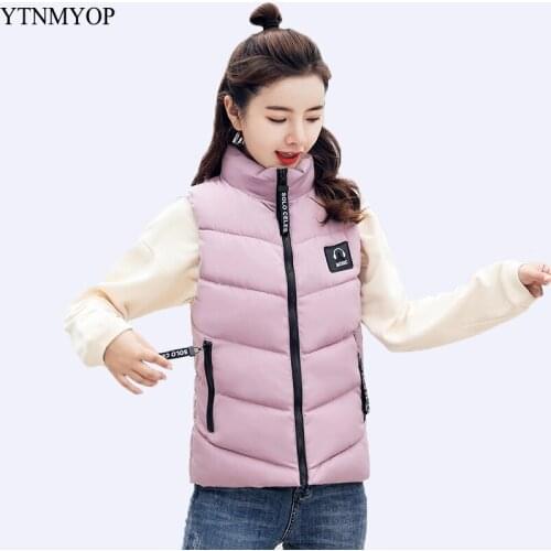 YTNMYOP 2020 Women Down Cotton Vest Winter Short Waistcoat Outerwear Sleeveless Thickening Warm Jacket Coat Plus Size 4XL