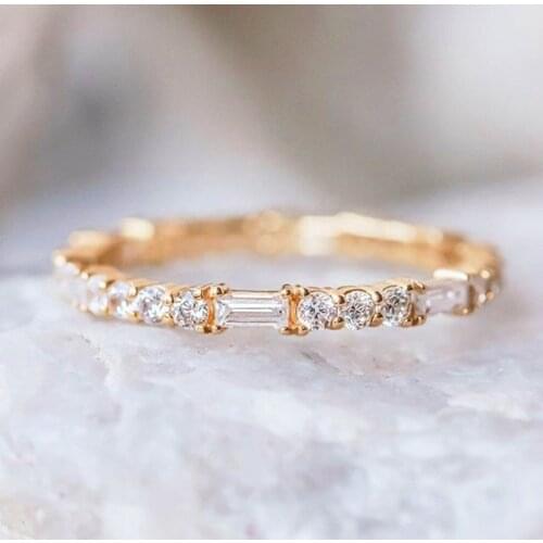 Gold Ring with Bling Zircon Stone Silver Wedding Engagement Ring Fashion Jewelry Bohemian 2021 New