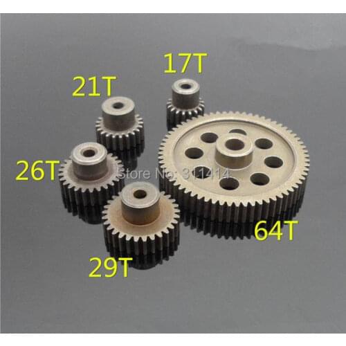 1piece HSP RC 1/10 11184 & 11176 Differential Steel Metal Main Gear 64T Motor Gear 17T/21T/26T 1:10 RC Car Parts