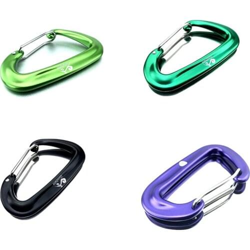 12KN D-Shape Carabiner Aluminum Climbing Hanging Hammock Safety Buckle Mountaineering Hook