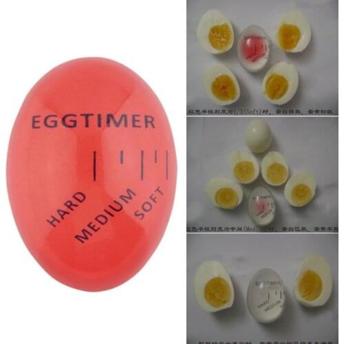 2pcs/lot Perfect Color Changing Timer Yummy Soft Hard Boiled Eggs Cooking Kitchen Silicone Egg Timer Red timer Beep Eggs OK 0246