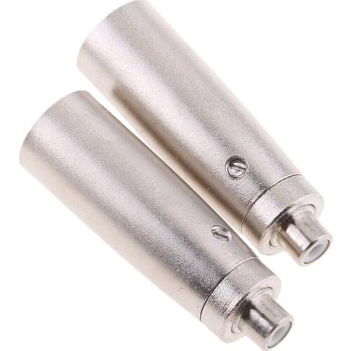 2pcs XLR Male to RCA 3 Pin Female Socket Audio Cable Microphone Adapter DJ Mic