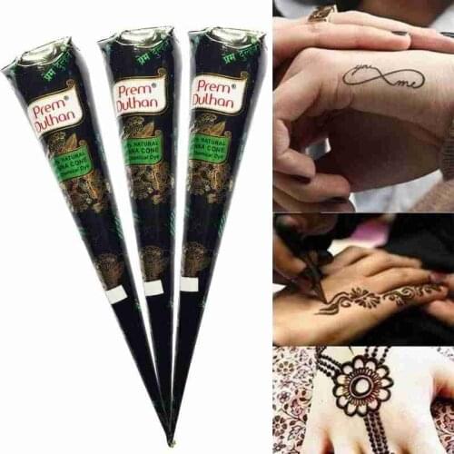 25g Natural Henna Cone Temporary Tattoo Paste Brown Waterproof Sticker Indian Jewelry Body Art Ink Tattoos Cream Hot Sale