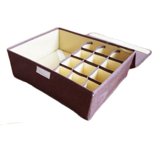 4PCS / LOT Modern Simple Underwear Socks Storage Box Dustproof Nonwoven Folding Lidded Separat Bedroom Drawer Organizer