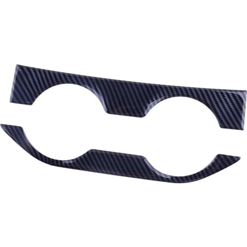 Car Carbon Fiber Style ABS Inner Rear Water Cup Holder Cover Trim Panel Fit for Dodge Ram 1500 2021 2020 2019