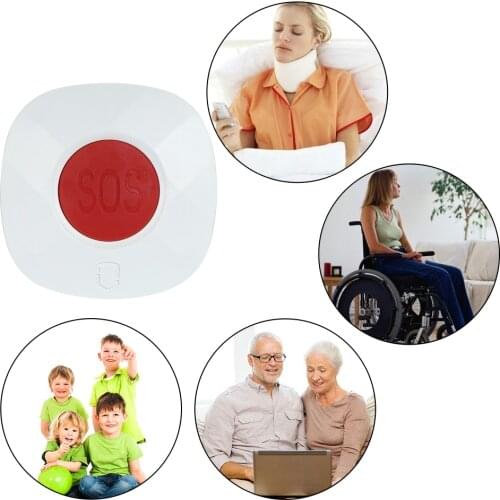 Wireless Remote Call Button SOS/Emergency Button 433MHz Caregiver Pager for Floor Mat Fall Alarm Patient Elderly Disabled Press