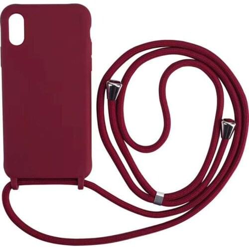 Soft Silicone Phone Case for iPhone 12 Mini 11 Pro XS max XR X 6 6s 7 8 Plus SE 2020 Coque Lanyard Strap Back Cover Funda