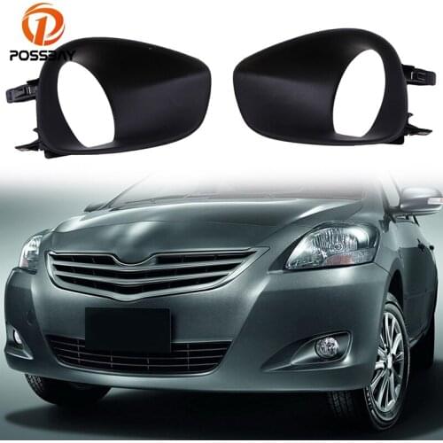 POSSBAY Black Front Right Left Bumper Fog Light Lamp Cover Grille Grill for Toyota Belta 2006-2012.06 Lower Bumper Grills