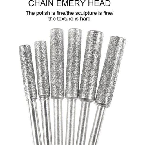 5pcs Coated Cylindrical Chainsaw Sharpener Stone Chain Saw Sharpening Carving Tool