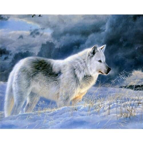 DIY Embroidery Snow Wolf 5D Diamond Painting Craft Corss Stitch Diamond Canvas Painting Kit Home Living Room Decor