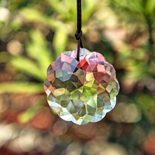 H&D 45mm Crystal Mandala Prism Suncatcher for Windows,Outdoor Indoor Hanging Ornament,Rainbow Maker Gift for Mom,Grandma,Friends