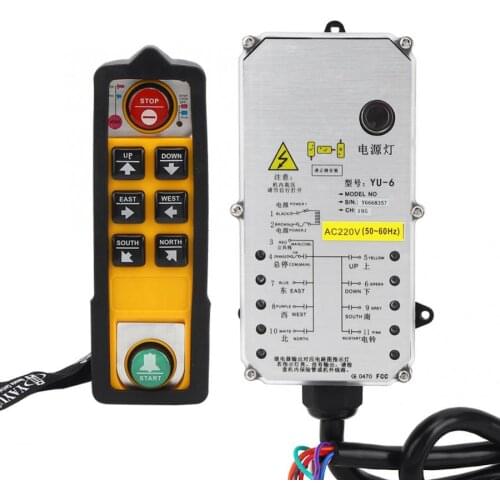 Hoist Controller Crane Accessory Double Handle Waterproof Acid Oil Resistant Anti-Fall 800MHz
