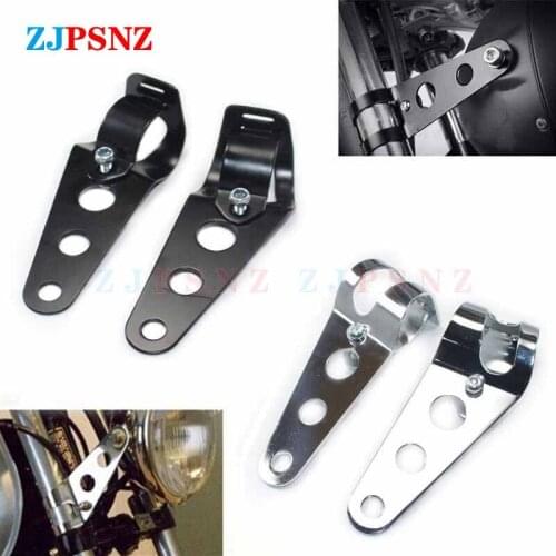 28MM-51MM Stainless Steel Motorcycle Headlight Bracket Fork Ear Clamp Turn Signal Light Mount Brackets Universal Black/Sliver