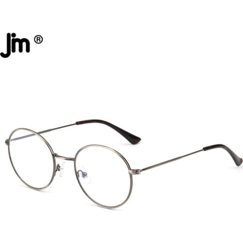 Round Men Women Blue Light Blocking Fake Glasses Computer Clear Glasses Frame