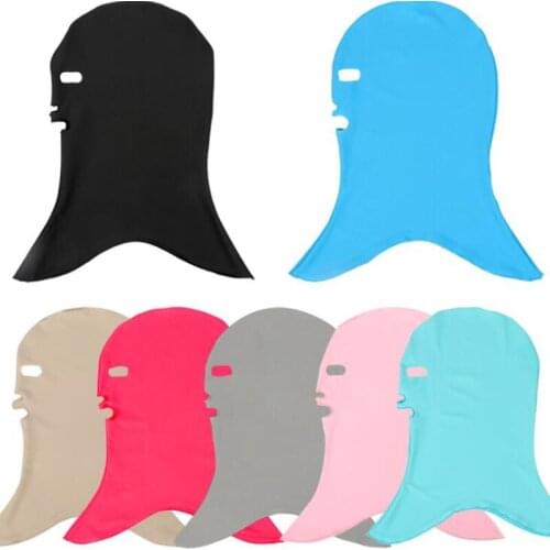 Summer Beach Swimming Caps Head Ear Hair Protection Diving Hats UV Sun Protection Elastic Nylon Full Face Bikini Facekini Unisex