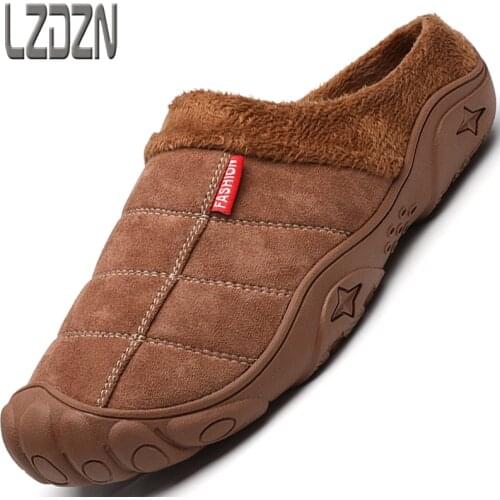 Cotton Slippers With Velvet To Keep Warm Two Cotton Shoes Cold-Proof Northeast Winter Shoes Mens Winter Bread Down Large Thick