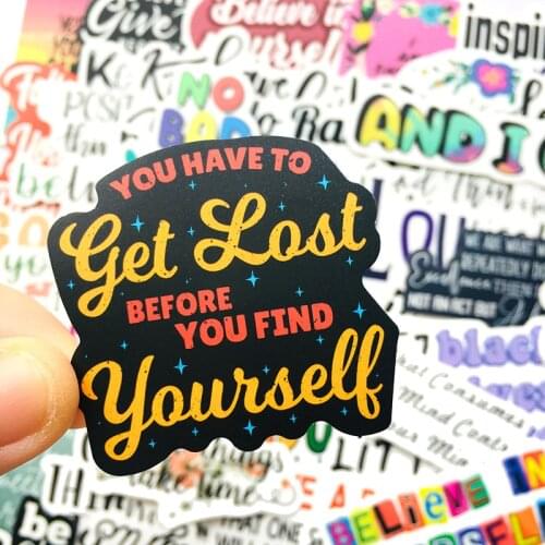 100Pcs/Lot English Inspirational Words Stickers Waterproof Sticker Luggage Laptop Notebook Bottle Car Decal Dropshipping