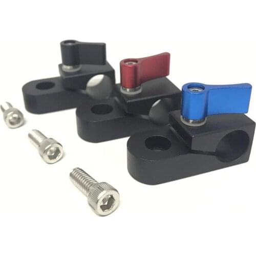 Single Hole 15mm Rod Clamp Rail Clamping on DSLR Camera Handle Cage Plate for Rod Extension DSLR Camera