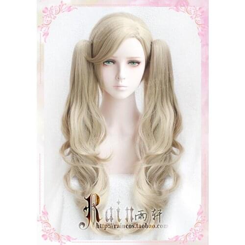 Game P5 Persona 5 Anne Takamaki Cosplay Wig Long Curly With 2 Clips On Ponytails Heat Resistant Synthetic Hair Wig + Wig Cap