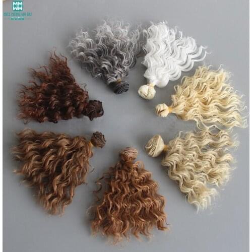1pcs 15cm&25cm Imitation wool curls hair fits 1/3 1/4 1/6 BJD doll DIY High temperature line wig doll wigs multiple colour