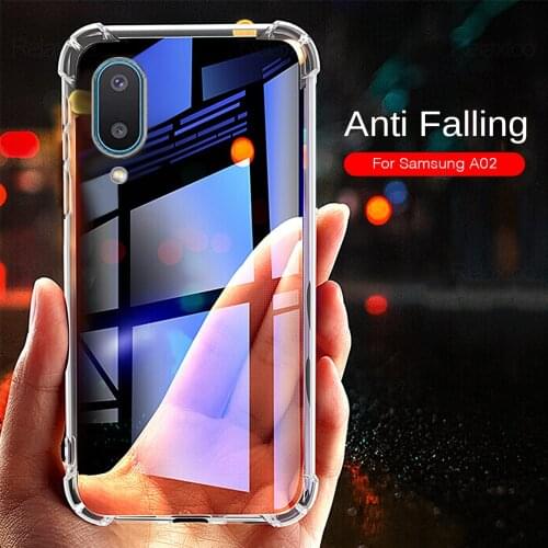 Transparent Airbag Anti-fall Phone Case For Samsung Galaxy A02 Shockproof Soft Phone Back Cover Coque For SM-A022F/DS A022M/DS