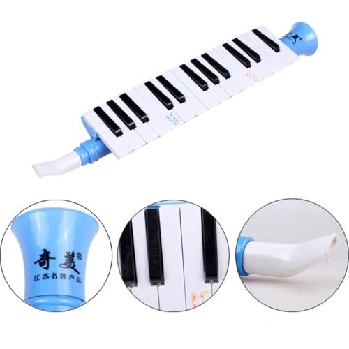 QIMEI 27 Key Melodica Mouth Organ Harmonica Music Educational Wind Musical Instrument Toy Blue Pink Kids Beginners Child