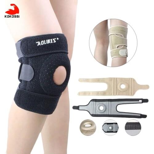 KoKossi 1PCS Adjustable Sports Training Elastic Knee Support Brace Kneepad Adjustable Patella Knee Pads Hole Kneepad Safety
