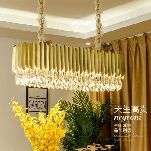 Dining Room Luxury Crystal Straight E14 Led Pendant Lights Gold / Black Metal Led Suspend Lamp Led Pendant Lamp Lustre Lamparas