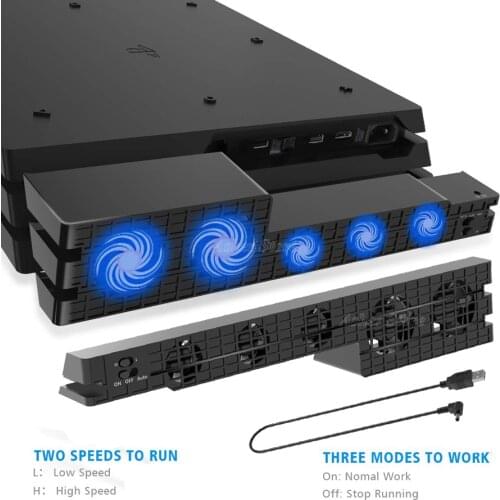 PS4 Pro Temperature Cooler Cooling Fan with 5 Super Turbo Fans for Sony Playstation 4 Play Station PS 4 PRO Console Accessories