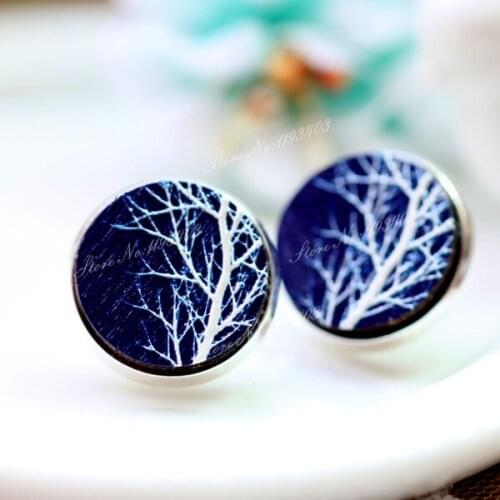 Unique 3D Tree Embossed 16mm Round Coloured Drawing pattern Laser Cut wood Cabochon DIY for Rings, Earring,Brooch,Necklace