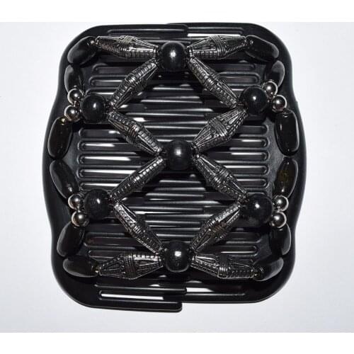 Silver wrinkles or black wooden style Magic Hair Combs double hair combs Free shipping 60 pcs/lot