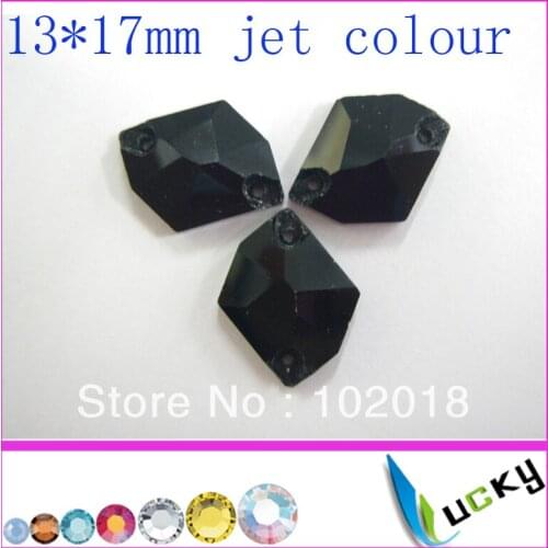Highest quality sew-on crystal beads number 3070# Jet colour Cosmic shape 13*17mm for garment