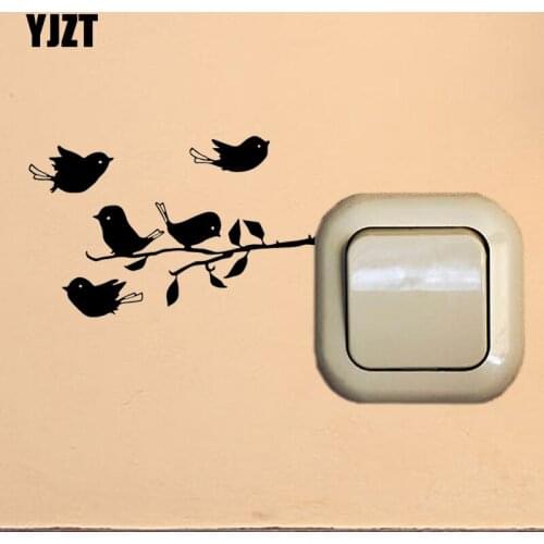 YJZT Animal Wall Switch Sticker Vinyl Decal Home Room Decor Cartoon Pattern Bird S19-0241