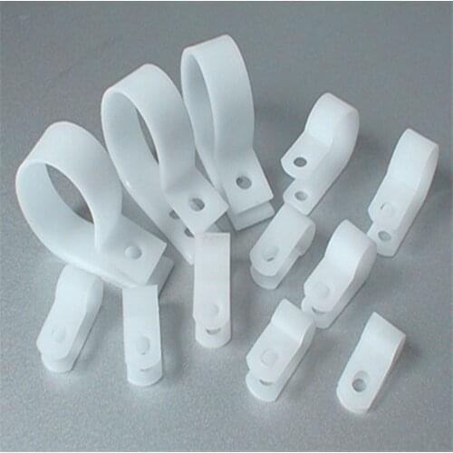 20pcs Nylon Black Wire Cable Hose P Type R Clamp Clips Clip C 8.4mm 5/16&quot