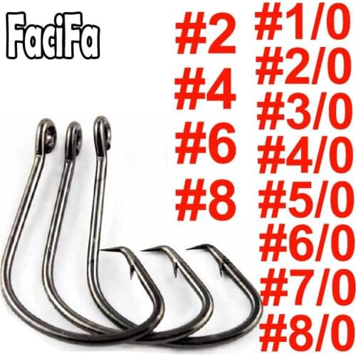 20pcs Offset Sport Circle Fishing Hook Carp Fishhook Jig Big Barbed Hook High carbon steel