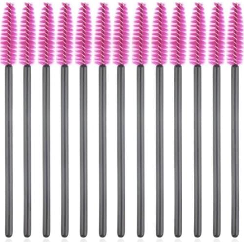 50pcs/lot New make up brush Pink synthetic fiber Disposable Eyelash Brush Mascara Applicator Wand Brush Cosmetic Makeup Tool