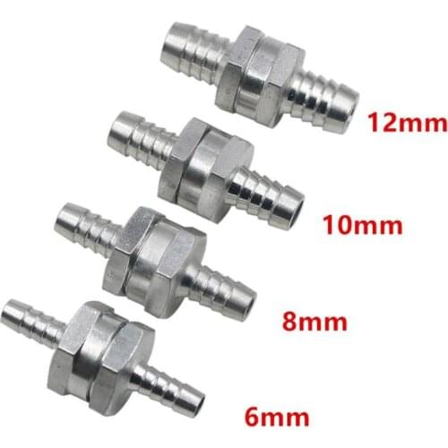 6/8/10/12mm 4 SIzes One Way Valves Aluminium Alloy Fuel Non Return Check Valve One Way Fit Carburettor for Car Motorcycles