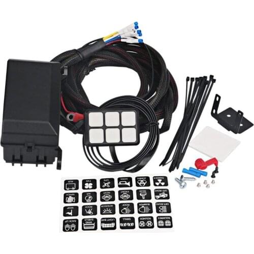6 Gang Switch Panel Electronic Relay System Circuit Control Box Waterproof Fuse Relay Box Wiring Harness Assemblies For Car Auto