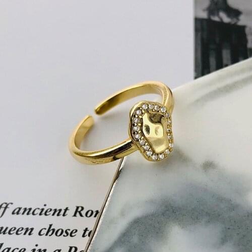 925 sterling silver ring cold wind irregular face ring European and American style open female ring