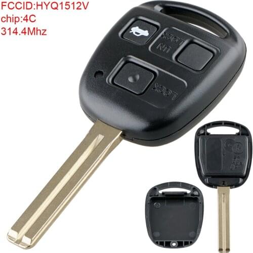 314.4Mhz 3Buttons Uncut Ignition Master Key Entry Remote Fob with 4C Chip HYQ1512V Fit for Lexus RX350 RX450h RX400h RX330 EX330